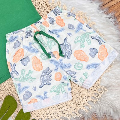 Conj. Camiseta Explorador Jurássico e Bermuda - Verde